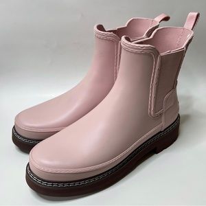 Hunter Rubber Boots Azalea Pink 9(W)-Women’s Refined Stitch Detail Chelsea Boots